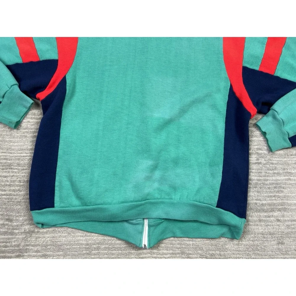 Galaxie II Track Sweater Mens Large Green Vintage 80s Full‎ Zip Acrylic